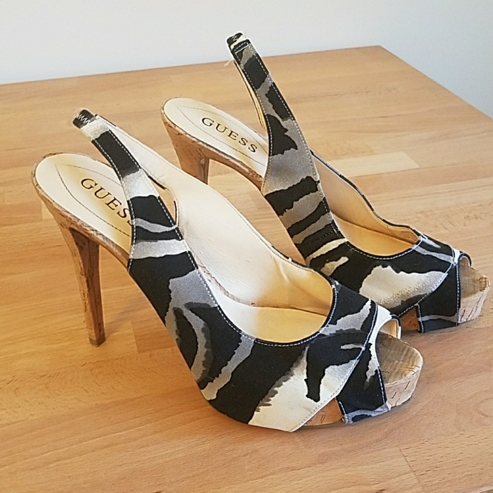 Guess Brand Peep Toe Heels